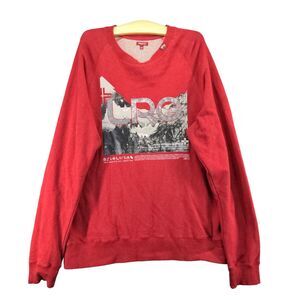 Lifted Research Group Sweatshirt Mens Size L Red Graphic Logo Pullover